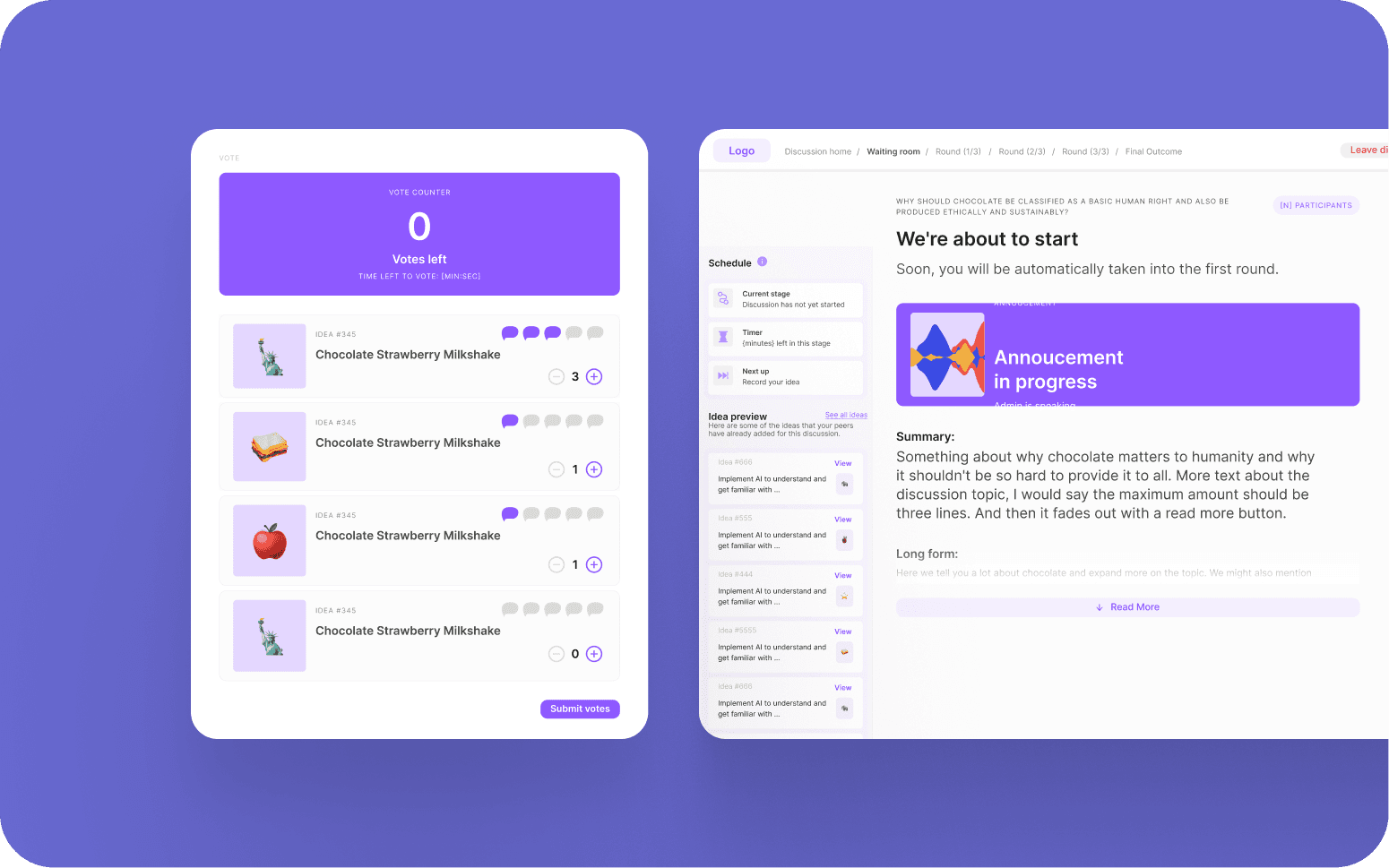 PSi discussion interface