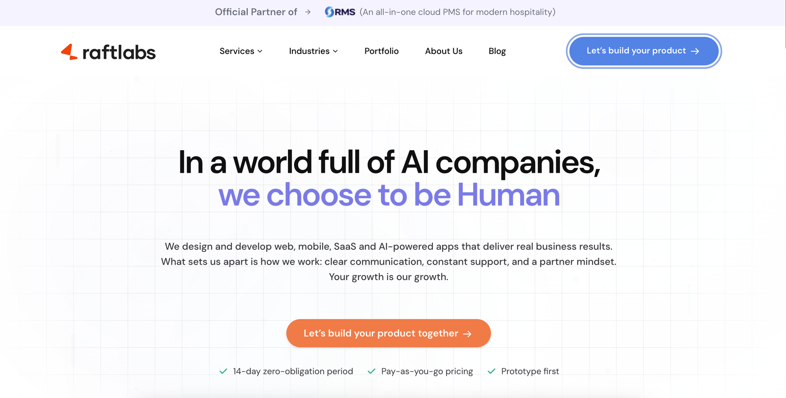 RaftLabs homepage image